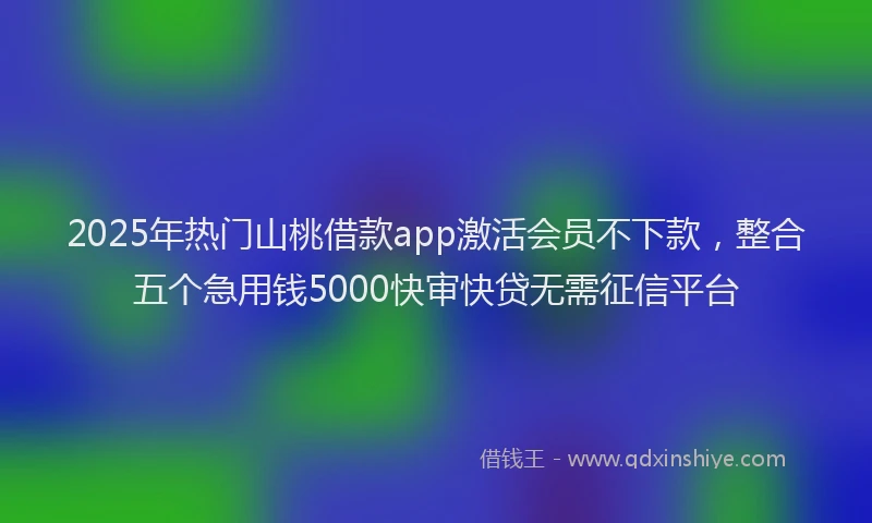 2025年热门山桃借款app激活会员不下款，整合五个急用钱5000快审快贷无需征信平台