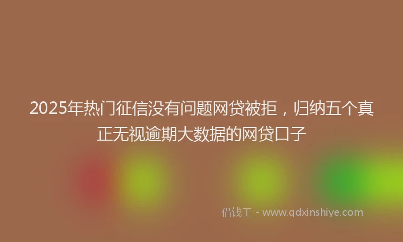 2025年热门征信没有问题网贷被拒，归纳五个真正无视逾期大数据的网贷口子