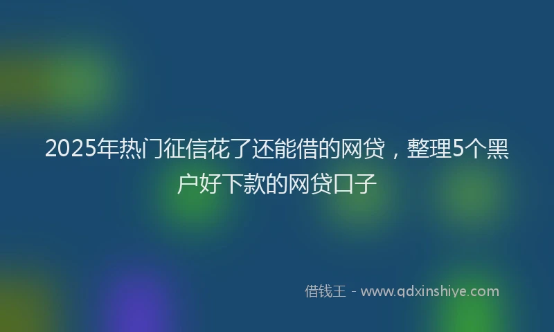 2025年热门征信花了还能借的网贷，整理5个黑户好下款的网贷口子