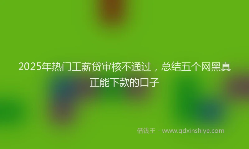 2025年热门工薪贷审核不通过，总结五个网黑真正能下款的口子
