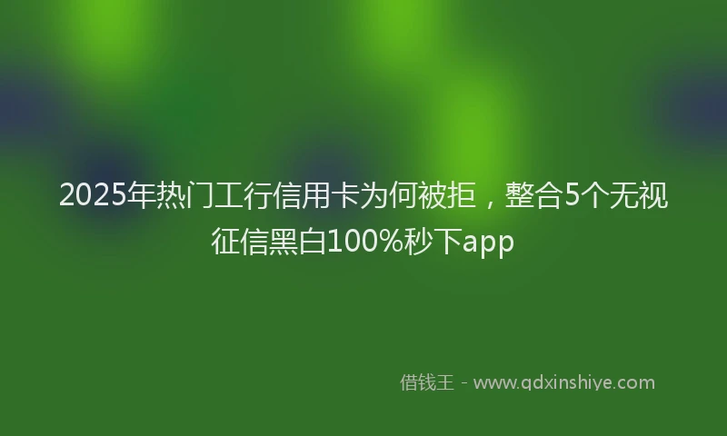 2025年热门工行信用卡为何被拒，整合5个无视征信黑白100%秒下app