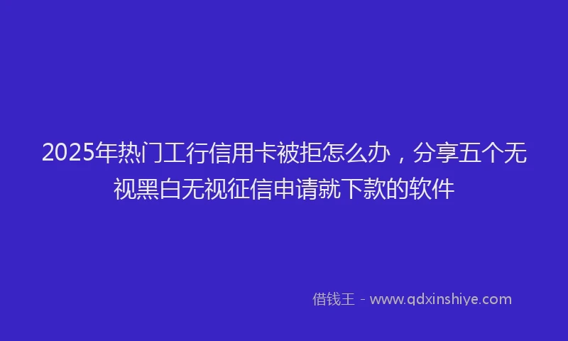 2025年热门工行信用卡被拒怎么办，分享五个无视黑白无视征信申请就下款的软件
