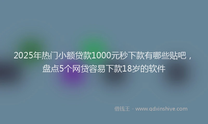 2025年热门小额贷款1000元秒下款有哪些贴吧，盘点5个网贷容易下款18岁的软件
