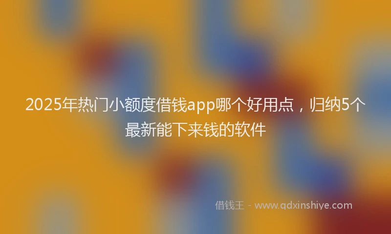 2025年热门小额度借钱app哪个好用点，归纳5个最新能下来钱的软件