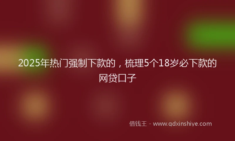 2025年热门强制下款的，梳理5个18岁必下款的网贷口子