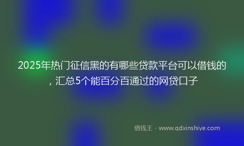 2025年热门征信黑的有哪些贷款平台可以借钱的，汇总5个能百分百通过的网贷口子