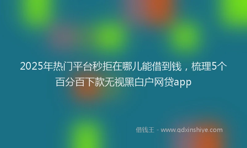 2025年热门平台秒拒在哪儿能借到钱，梳理5个百分百下款无视黑白户网贷app