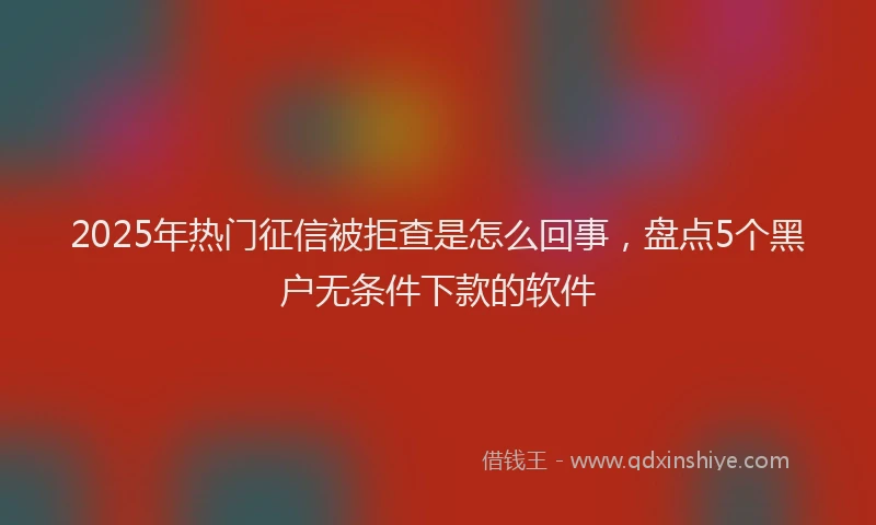 2025年热门征信被拒查是怎么回事，盘点5个黑户无条件下款的软件