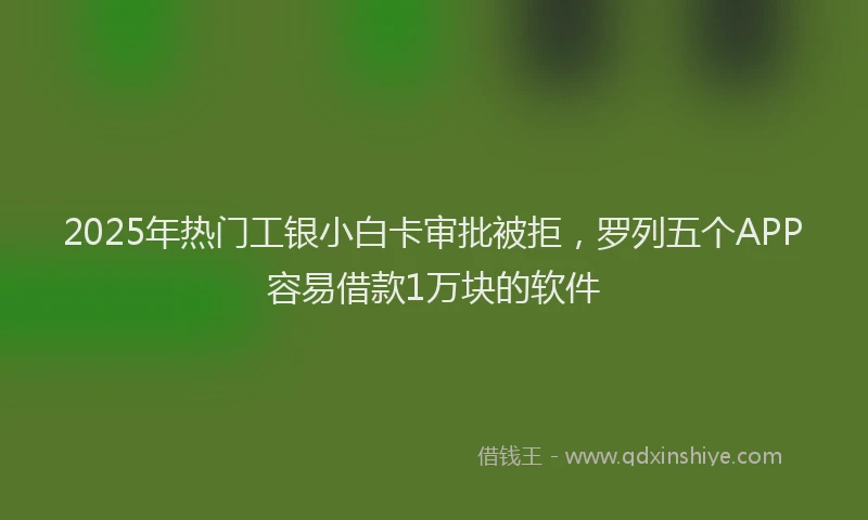 2025年热门工银小白卡审批被拒，罗列五个APP容易借款1万块的软件