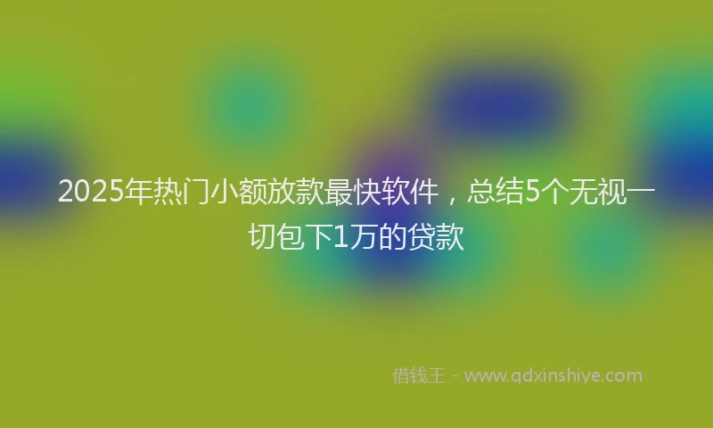2025年热门小额放款最快软件，总结5个无视一切包下1万的贷款