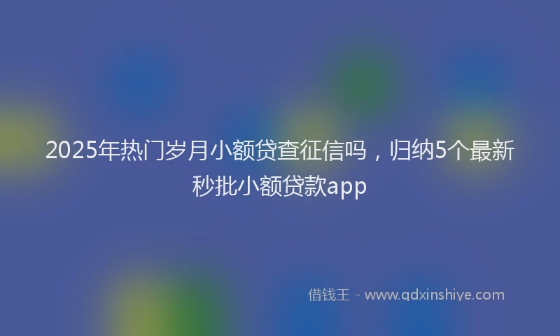 2025年热门岁月小额贷查征信吗，归纳5个最新秒批小额贷款app
