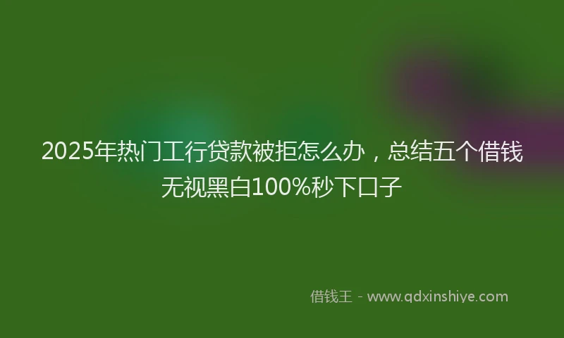 2025年热门工行贷款被拒怎么办，总结五个借钱无视黑白100%秒下口子