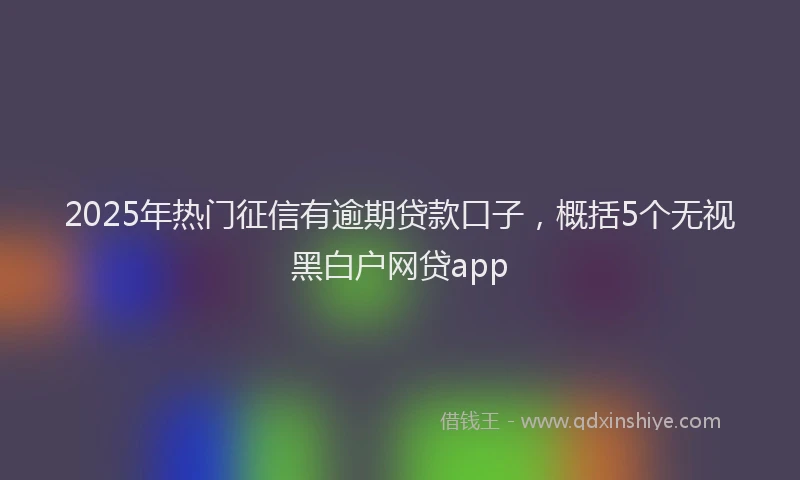 2025年热门征信有逾期贷款口子，概括5个无视黑白户网贷app
