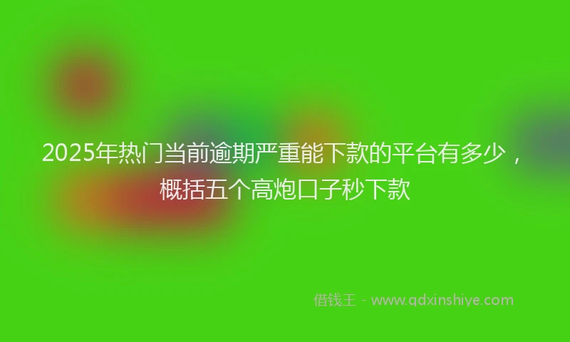 2025年热门当前逾期严重能下款的平台有多少，概括五个高炮口子秒下款