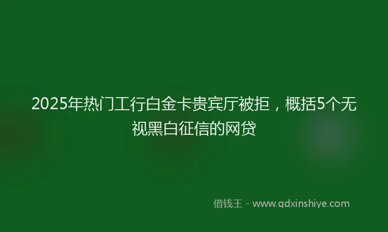 2025年热门工行白金卡贵宾厅被拒，概括5个无视黑白征信的网贷