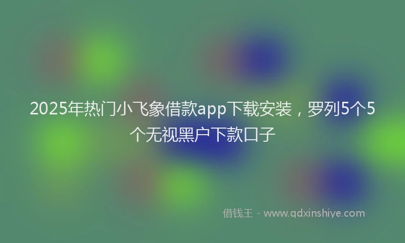 2025年热门小飞象借款app下载安装，罗列5个5个无视黑户下款口子