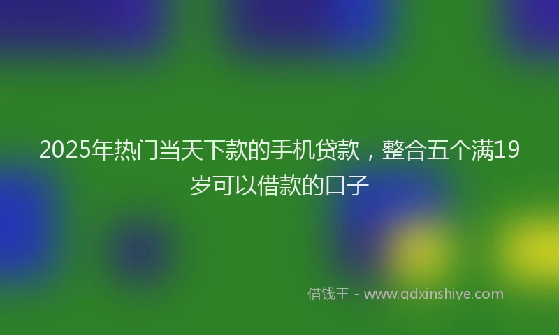 2025年热门当天下款的手机贷款，整合五个满19岁可以借款的口子