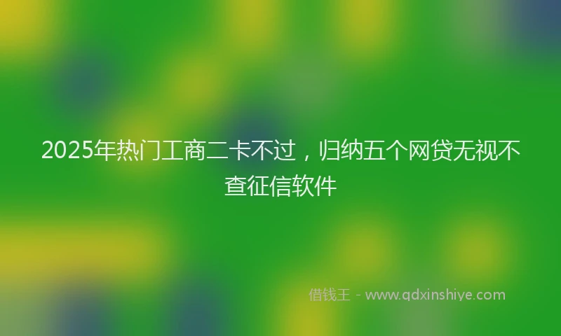2025年热门工商二卡不过，归纳五个网贷无视不查征信软件