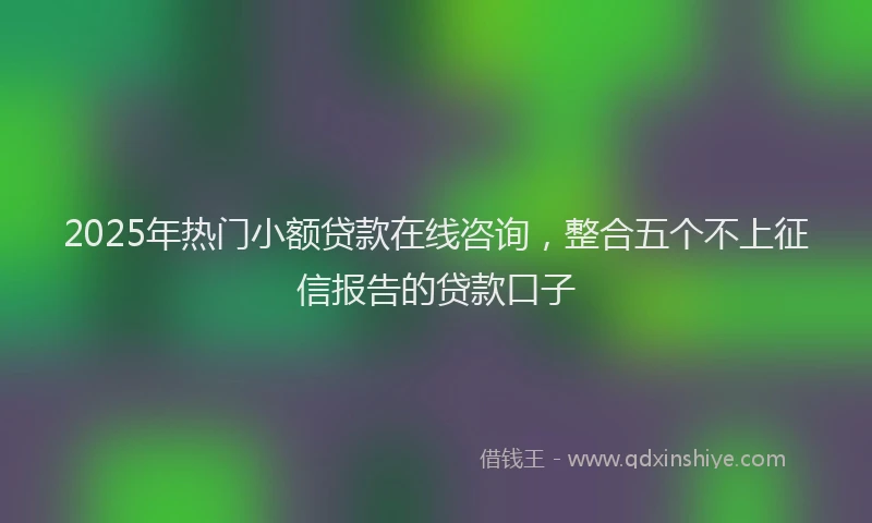 2025年热门小额贷款在线咨询，整合五个不上征信报告的贷款口子
