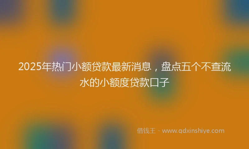 2025年热门小额贷款最新消息，盘点五个不查流水的小额度贷款口子