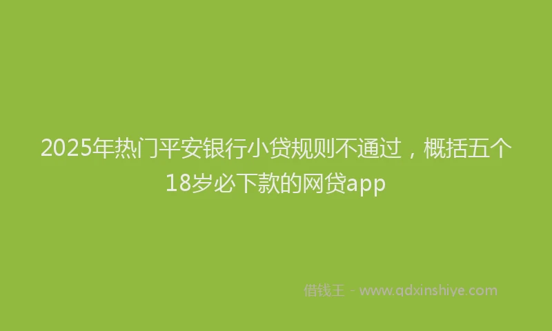 2025年热门平安银行小贷规则不通过，概括五个18岁必下款的网贷app
