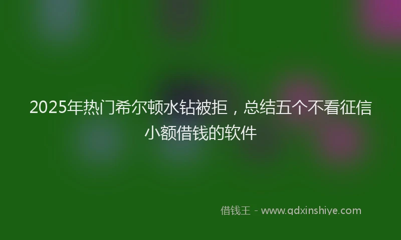 2025年热门希尔顿水钻被拒，总结五个不看征信小额借钱的软件
