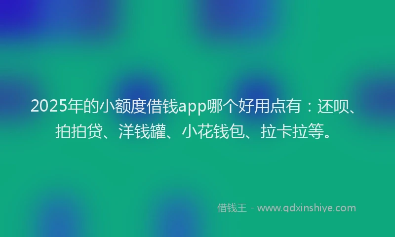 2025年的小额度借钱app哪个好用点有：还呗、拍拍贷、洋钱罐、小花钱包、拉卡拉等。