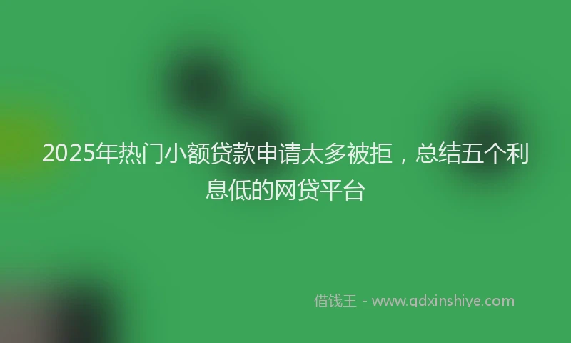 2025年热门小额贷款申请太多被拒，总结五个利息低的网贷平台