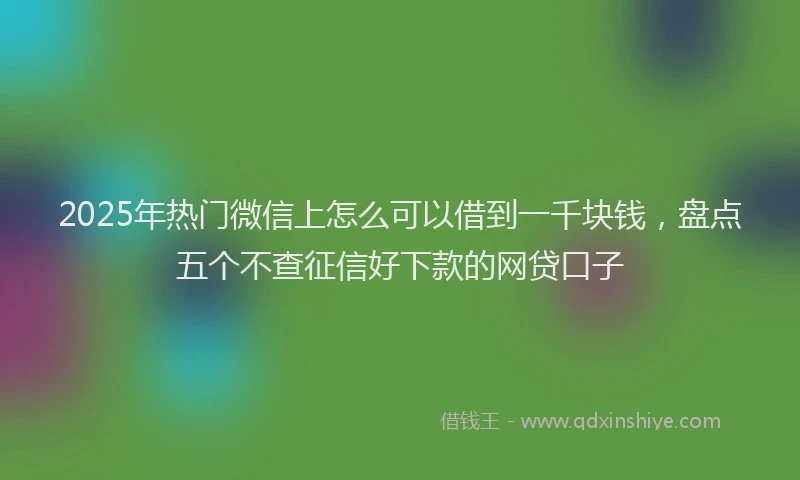 2025年热门微信上怎么可以借到一千块钱，盘点五个不查征信好下款的网贷口子