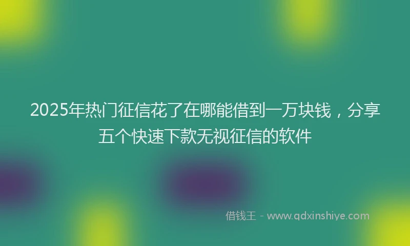 2025年热门征信花了在哪能借到一万块钱，分享五个快速下款无视征信的软件