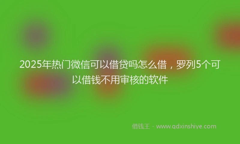 2025年热门微信可以借贷吗怎么借，罗列5个可以借钱不用审核的软件