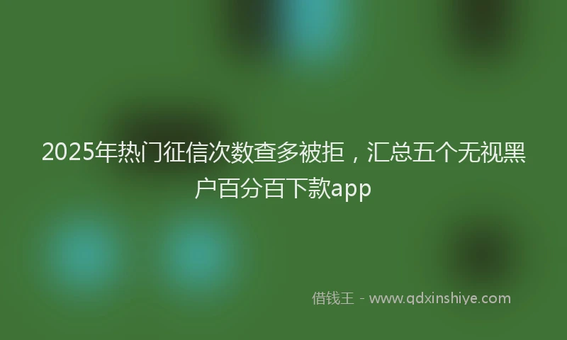 2025年热门征信次数查多被拒，汇总五个无视黑户百分百下款app