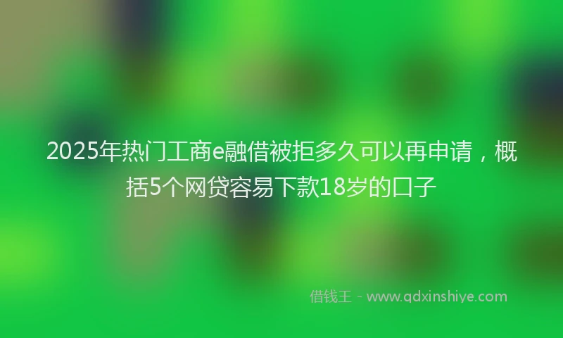 2025年热门工商e融借被拒多久可以再申请，概括5个网贷容易下款18岁的口子