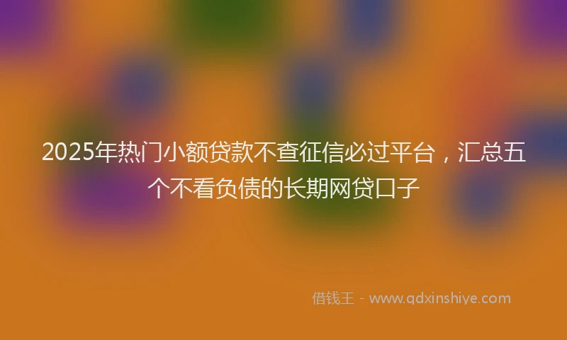 2025年热门小额贷款不查征信必过平台，汇总五个不看负债的长期网贷口子