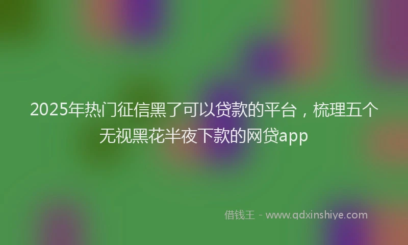 2025年热门征信黑了可以贷款的平台，梳理五个无视黑花半夜下款的网贷app