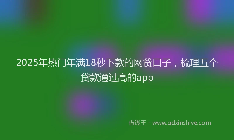 2025年热门年满18秒下款的网贷口子，梳理五个贷款通过高的app