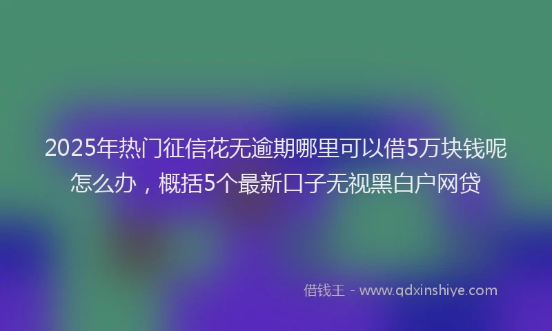 2025年热门征信花无逾期哪里可以借5万块钱呢怎么办，概括5个最新口子无视黑白户网贷