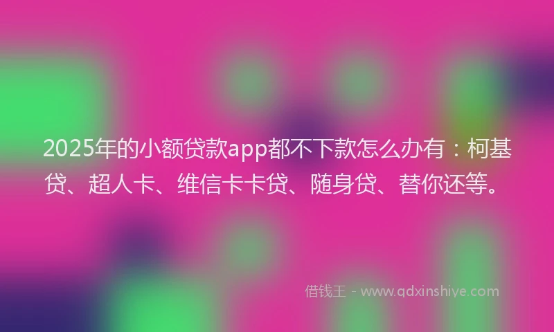 2025年的小额贷款app都不下款怎么办有：柯基贷、超人卡、维信卡卡贷、随身贷、替你还等。