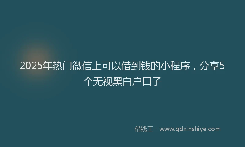 2025年热门微信上可以借到钱的小程序，分享5个无视黑白户口子
