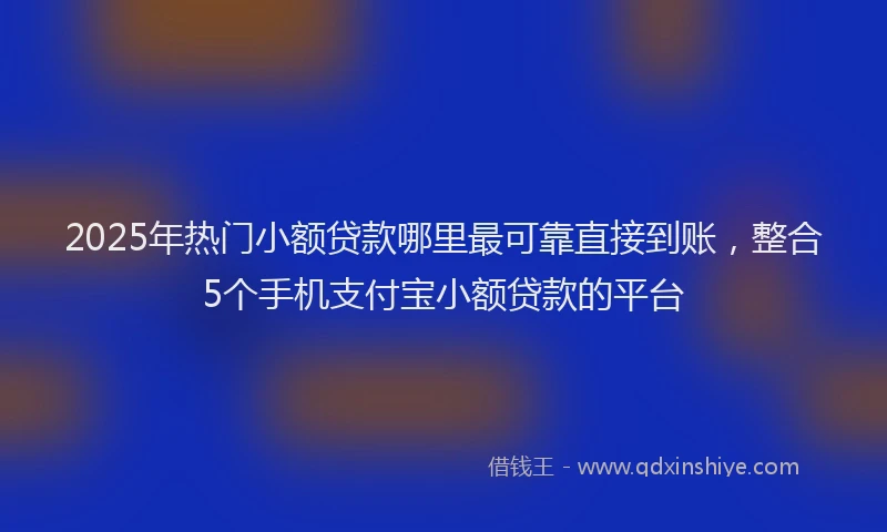 2025年热门小额贷款哪里最可靠直接到账，整合5个手机支付宝小额贷款的平台
