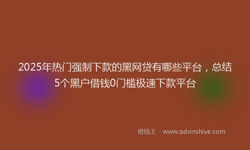 2025年热门强制下款的黑网贷有哪些平台，总结5个黑户借钱0门槛极速下款平台