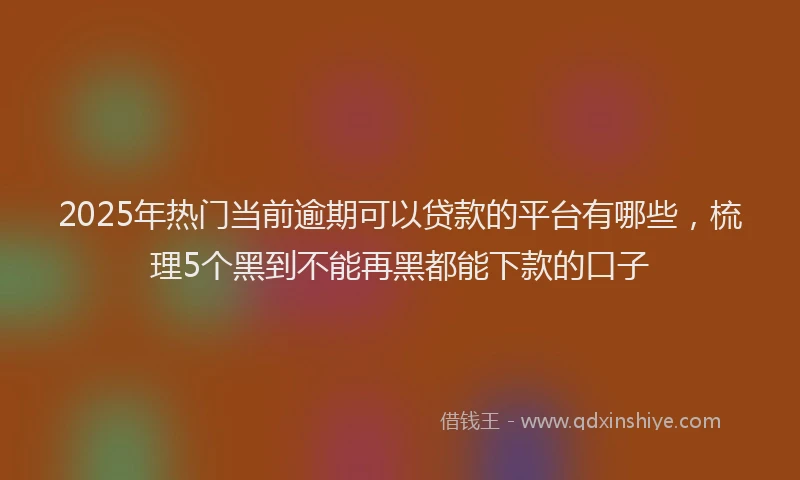 2025年热门当前逾期可以贷款的平台有哪些，梳理5个黑到不能再黑都能下款的口子