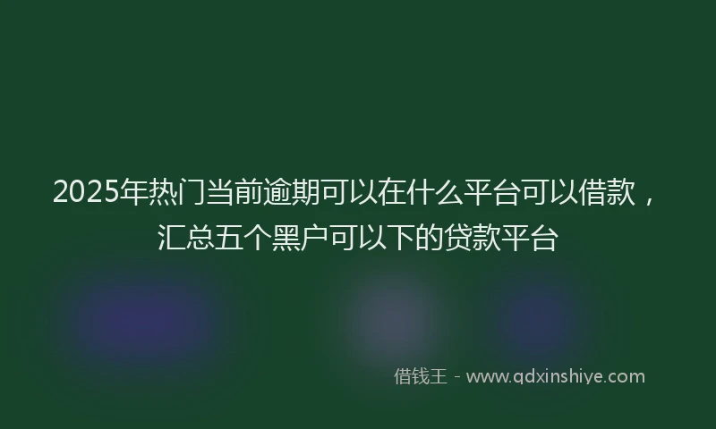 2025年热门当前逾期可以在什么平台可以借款，汇总五个黑户可以下的贷款平台