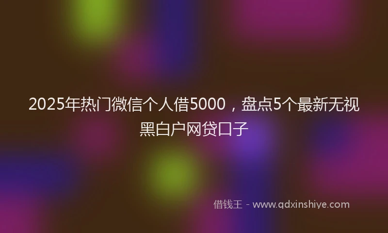2025年热门微信个人借5000，盘点5个最新无视黑白户网贷口子
