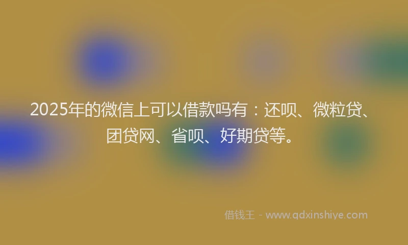 2025年的微信上可以借款吗有：还呗、微粒贷、团贷网、省呗、好期贷等。