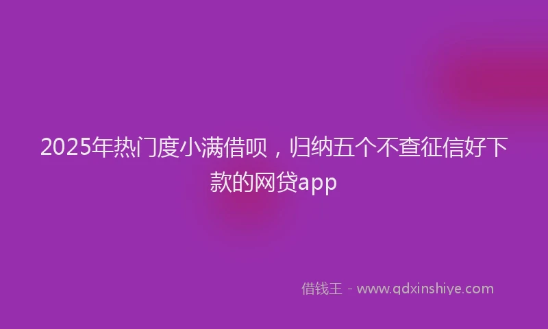 2025年热门度小满借呗，归纳五个不查征信好下款的网贷app