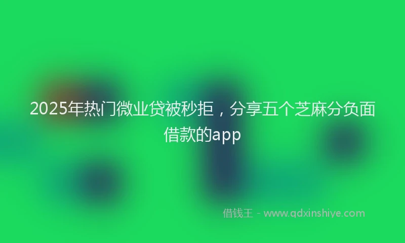 2025年热门微业贷被秒拒，分享五个芝麻分负面借款的app
