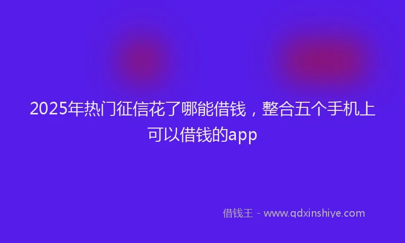 2025年热门征信花了哪能借钱，整合五个手机上可以借钱的app