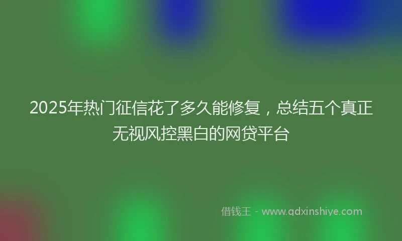 2025年热门征信花了多久能修复，总结五个真正无视风控黑白的网贷平台