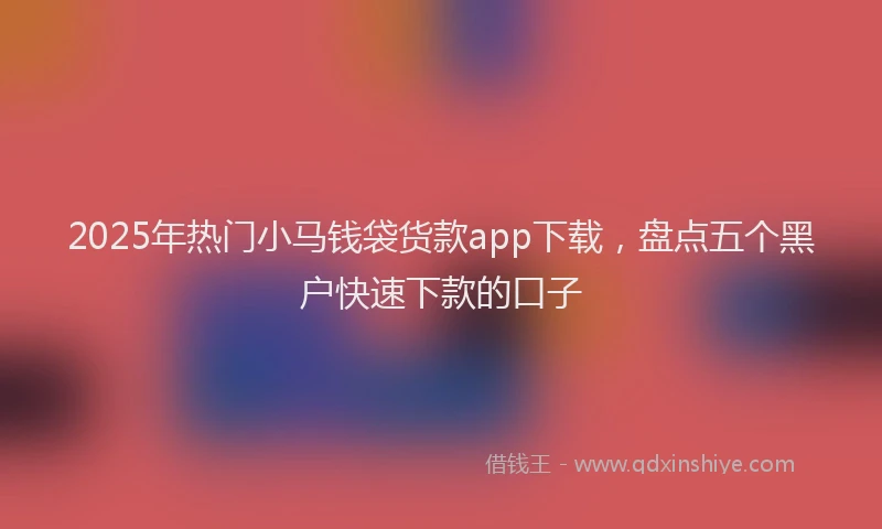 2025年热门小马钱袋货款app下载，盘点五个黑户快速下款的口子